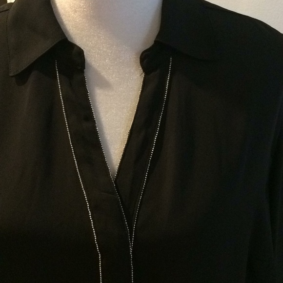 Christopher Banks Tunic Black Semi Sheer L EUC - Picture 3 of 6